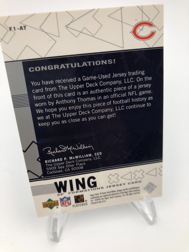 ANTHONY THOMAS JERSEY Card 2002 SP Authentic WING FORMATIONS Relic MICHIGAN BEAR - Picture 3 of 7