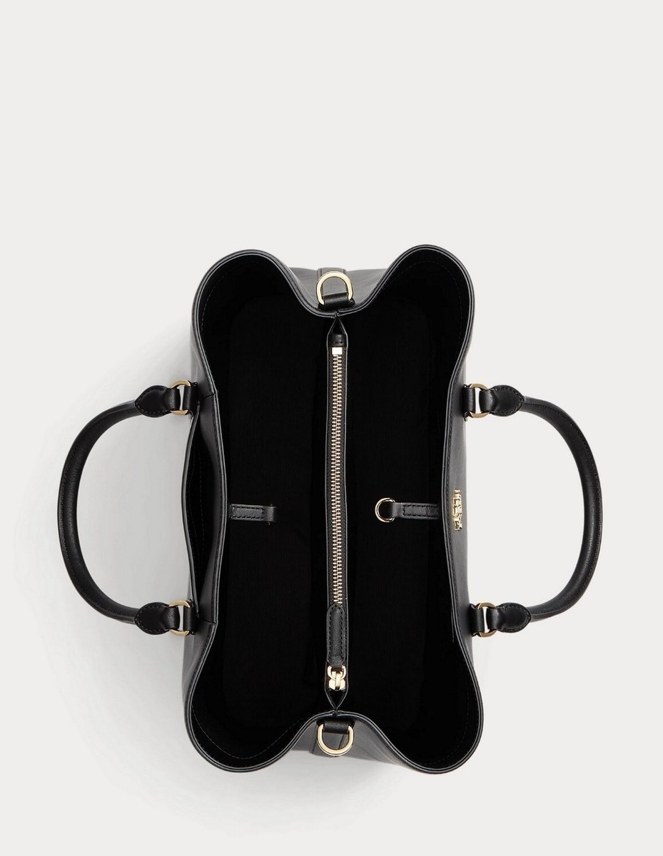 Lauren Ralph Lauren V2522 Womens Black Leather Large Marcy Satchel