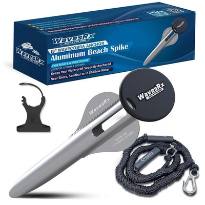 WAVESRX Patented Aluminum Spike Beach Anchor | Ultra-Light PWC, Jet Ski & San...
