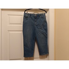 Gloria Vanderbilt Amanda Capri Jeans Womens 14 Medium Wash Slimming DGVB4239-PIC