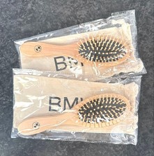 BMW Wood Hair Care Brush with Drawstring Bag 2pcs set New Novelty