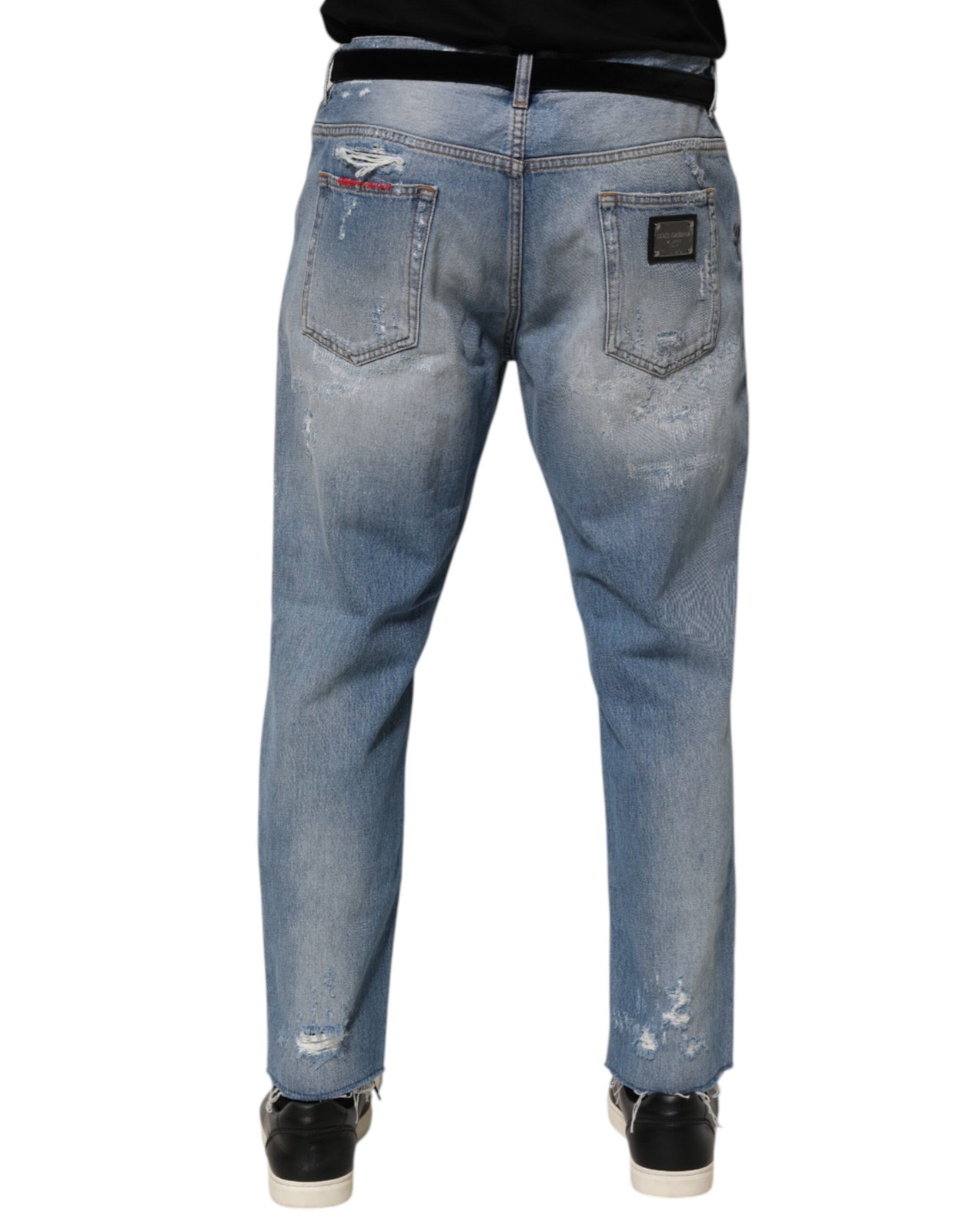 Dolce & Gabbana Blue Distressed Ripped Denim Pants Men's Jeans image 3