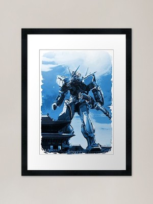 blue astray red frame digital art i Framed Wall Art Poster Canvas Print Picture