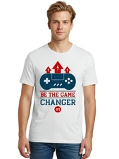 Be-The-Game-Changer Mens Graphic Tee, 100% Cotton, Casual Summer Wear