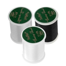 Set of 3 Colors - SONO Nylon Beading Thread 100M, Black, White Gray