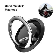 Finger Ring Holder Stand 360  Rotating For Cell Phone Car Magnetic Mount Black