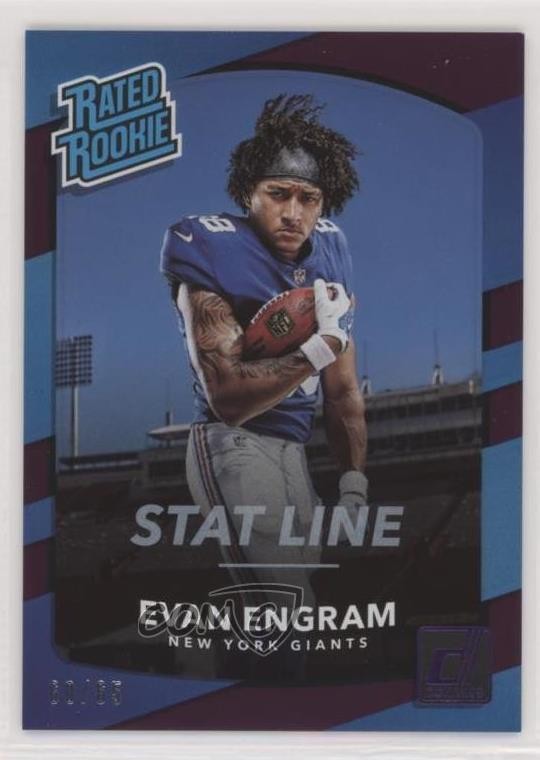 2017 Panini Donruss Rated Stat Line Season 60/65 Evan Engram #330 Rookie RC 1be