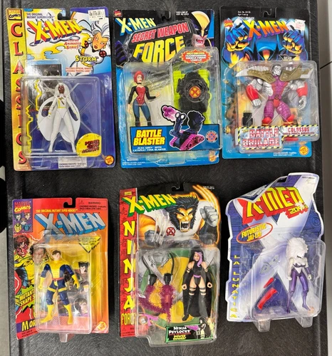 1990s X Men Marvel Toy Biz VTG Lot 6 Action Figures Factory Sealed