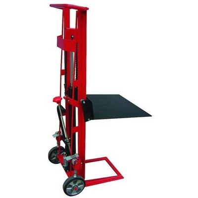 Manual Platform Lift Truck/Stackers, Manual, 750 lb Load Capacity, Foot Pump