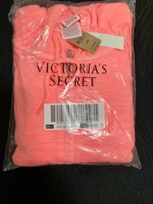 Victoria  s Secret PINK Full Zip Hoodie Women  s M Coral Pink Logo Sweatshirt NWT
