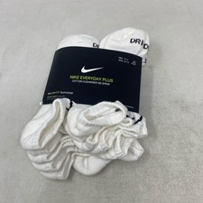 Nike Everyday Plus Cushioned No-Show Socks 6-Pair White/Black Size L