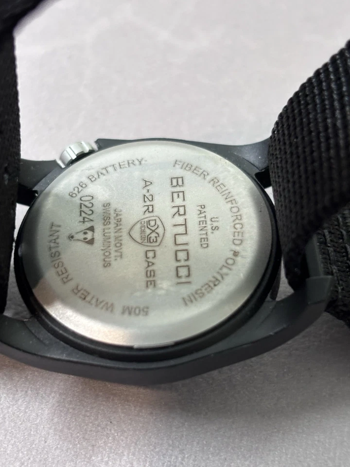 Bertucci DX3 Field Watch Blk Case Black Bezel Black Nylon Band Black Face - Image 3 of 4