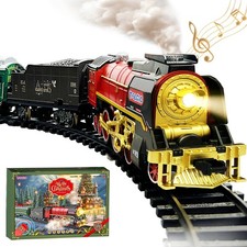 Train Set, Remote Control Train Toys for Boys with Steam, Lights and Sound, F...