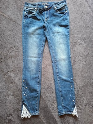 Body Flirt, Jeans, Strass, Nieten & Spitzeneinsätze, Gr. 36, #JH197U
