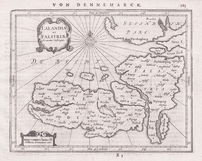 Lalandiae et Falstriae Lolland Denmark Falster island map Karte ...
