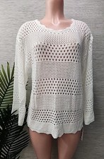 Nwt Cupshe Women Swimsuit Crochet Swim Cover Up Mesh Size Small White