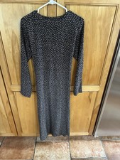 Designer No.6 Store Size 2 (m) 40โ Silk Black Blue Dot NYC USA Made LS Dress