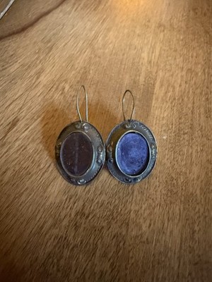 1920s Vintage Dragon's Breath Glass Dangle Earrings