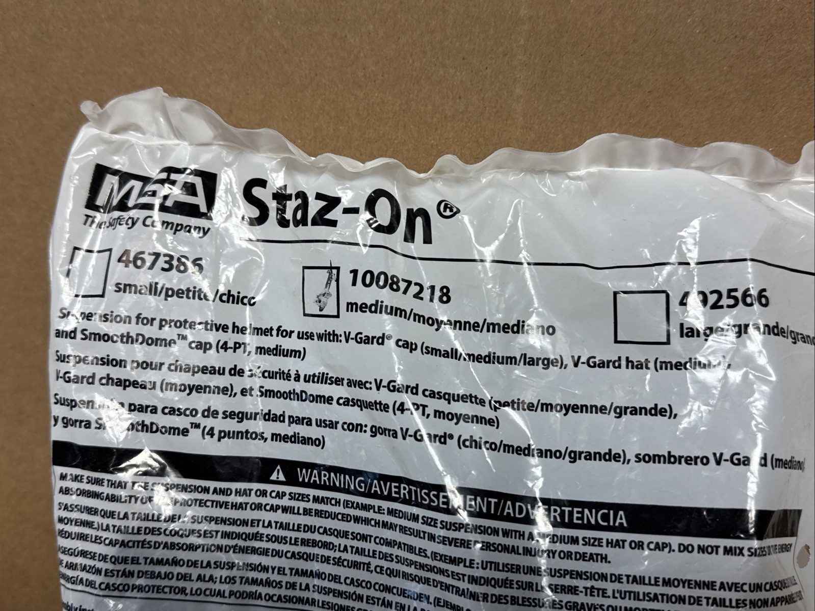 NEW MSA Staz-On Replacement Hard Hat Suspension V-Gard 4 pt. Pin-Lock 10087218