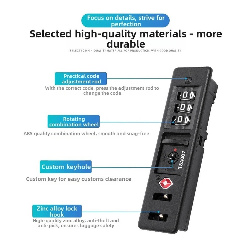 FOR TSA Approved ABS Travel Lock Combination Lock for Secure For ...