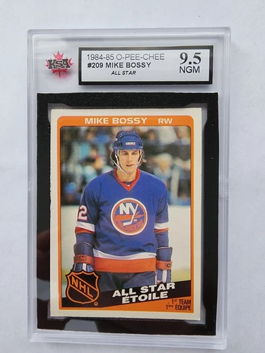 1984-85 O-PEE-CHEE NHL HOCKEY CARD #209 MIKE BOSSY ALL STAR KSA 9.5