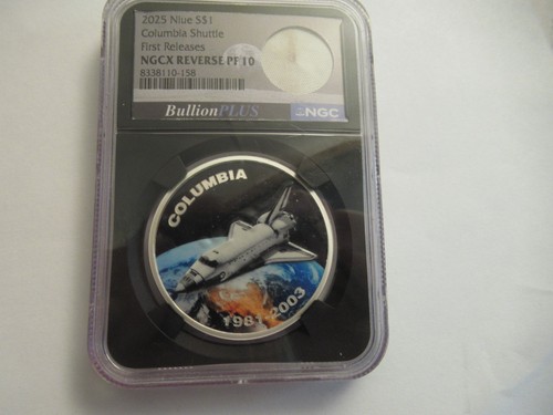 2025 Niue $1 Colorized Columbia Shuttle (1 oz .999 fine) NGCx Reverse ...
