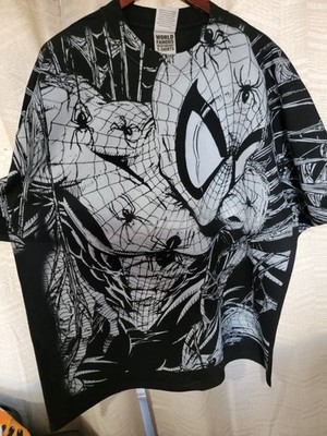 SPIDERMAN ALL OVER PRINT ON A SHAKA HEAVYWEIGHT GARMET DYED T SHIRT ''MODERN''