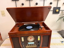 Victrola - Navigator 5-in-1 Record Player with Turntable - Mahogany