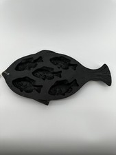 Old Mountain Cast Iron Perch Fish Cornbread Muffin Hushpuppy Mold Pan 2006 New