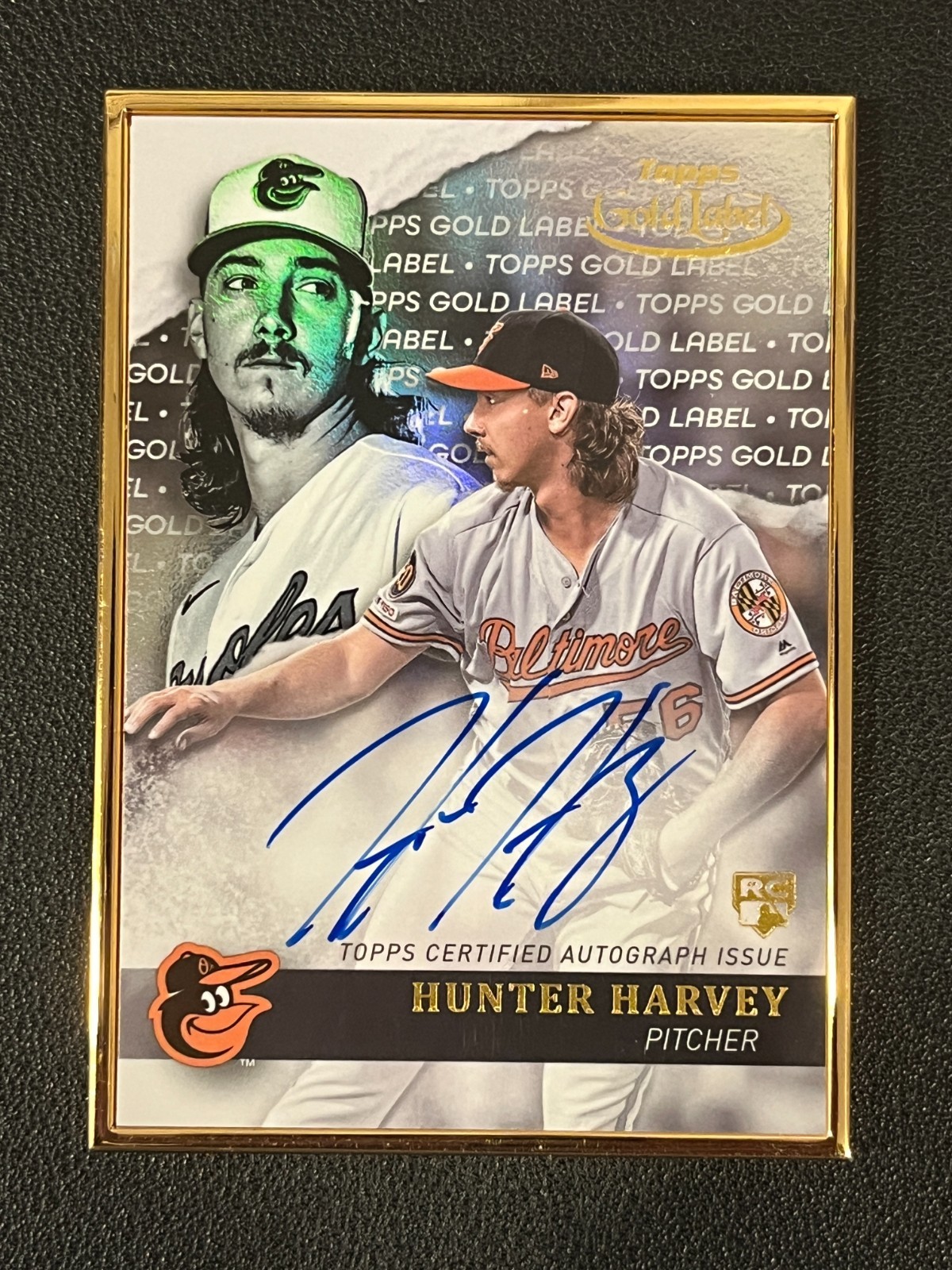 Hunter Harvey 2020 Topps Gold Label Rookie Framed Auto Orioles GLA-HH