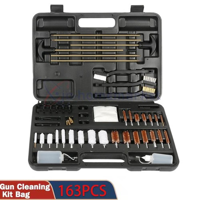 #ad 163pcs Gun Cleaning Kit Universal Rifle Pistol Shotgun Handgun Firearm w Case $22.79