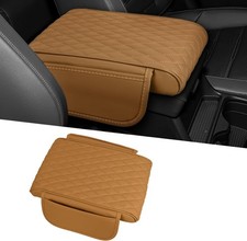 Center Console Cover, 12.2" 8.27" 4.8" Arm Rest Cover for Car, Leather Brown
