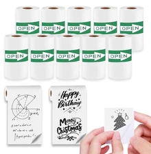 10 Rolls Self-Adhesive Thermal Paper, Glossy Thermal Printer Paper for Mini P...