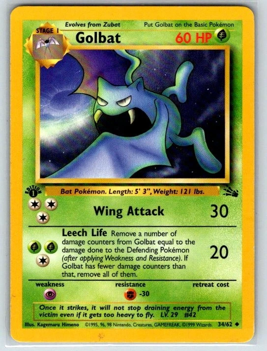 【PSA10】ゴルバット 英語 34/62 golbat Golbat 34/62 Fossil for sale | eBay