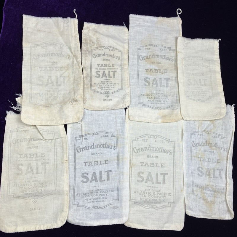Vintage Antique Grandma’s Salt Sack Bags Feed 1900 1920s