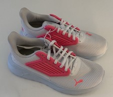 Girls Puma Shoes White Pink Mesh Kids Youth 5