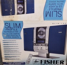 Fisher SLIM-1500 Slim CD Player AM/FM Stereo w/ Remote- Open Box READ