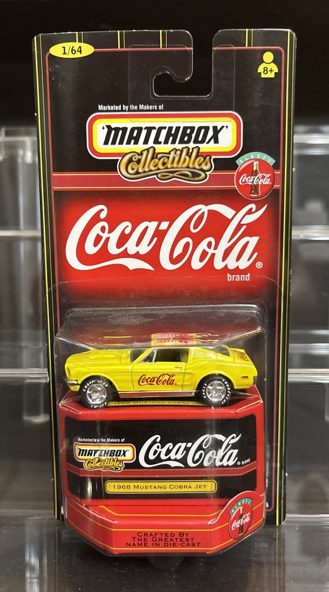 MATCHBOX COCA-COLA 1968 MUSTANG COBRA JET Yellow With RUBBER TIRES