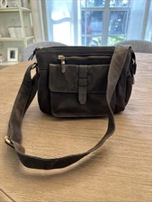 Great American Leatherworks Crossbody Purse Grayish Brown Leather
