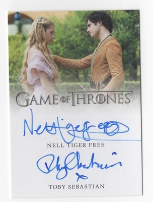 Nell Tiger Free & Toby Sebastian GAME OF THRONES Inflexions Dual Autograph Card