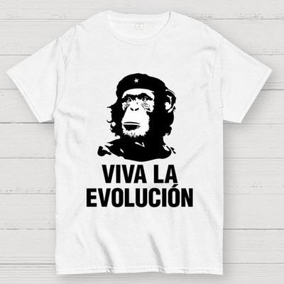 Marxist Evolution Funny Chimpanzee Monkey Che Guevara Parody Slogan T-Shirt