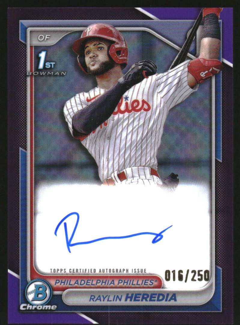 2024 Bowman Chrome Prospect Autographs Purple #CPARH Raylin Heredia Auto /250