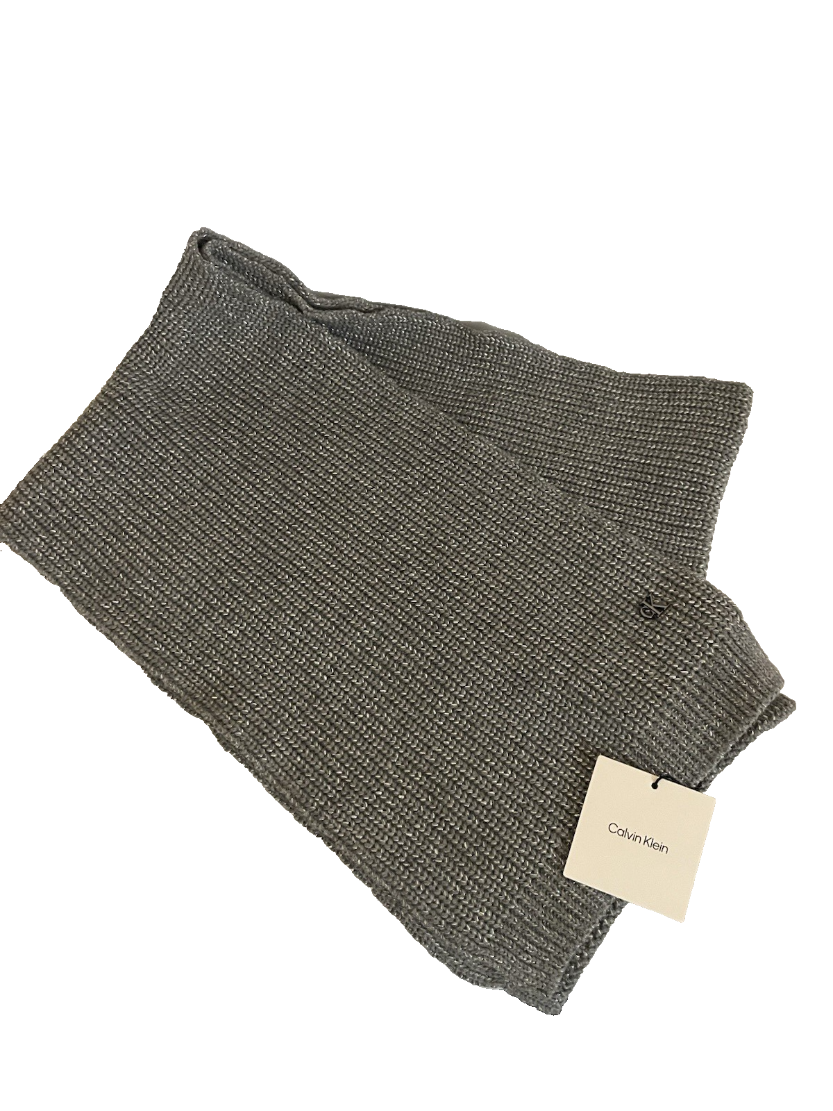 "NWT Calvin Klein Gray Lurex Acrylic Blend Winter Scarf 63\" X 9\""
