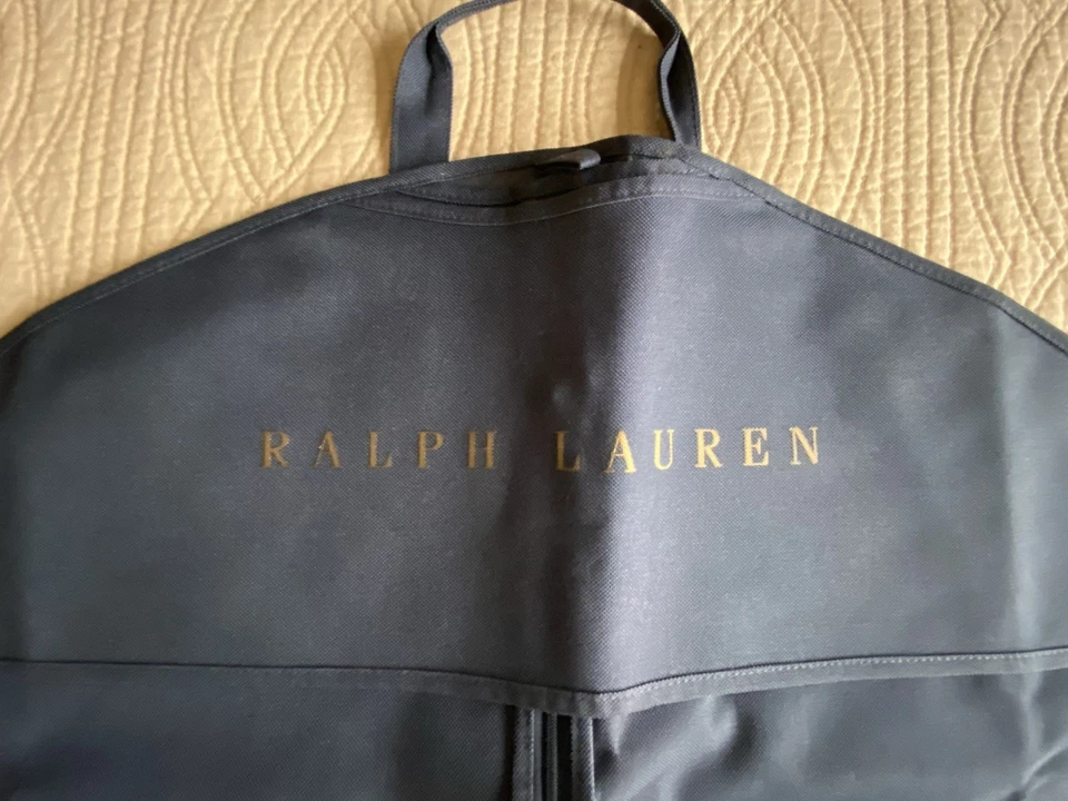 Traje de hombre Ralph Lauren azul marino y dorado, chaqueta bolsa de ropa plegable 24” X 40” Foto 2 de 4