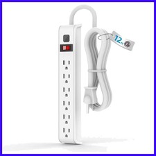 Surge Protector Power Strip, 12 Feet Extension Cord, 600 Joules Surge Protect...