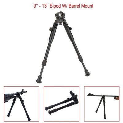 Rifle Bipod 9-13'' Adjustable Folding Clamp-on Round Barrel Mount Hunting Bipods