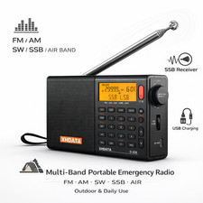 XHDATA D-808 Portable Digital Radio AM FM SW LW Wide FM Air Band Receiver Black