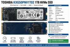Toshiba KXG50PNV1T02 1TB NVMe PCIe Gen3 x4 M.2 2280 SSD Tested/Wiped