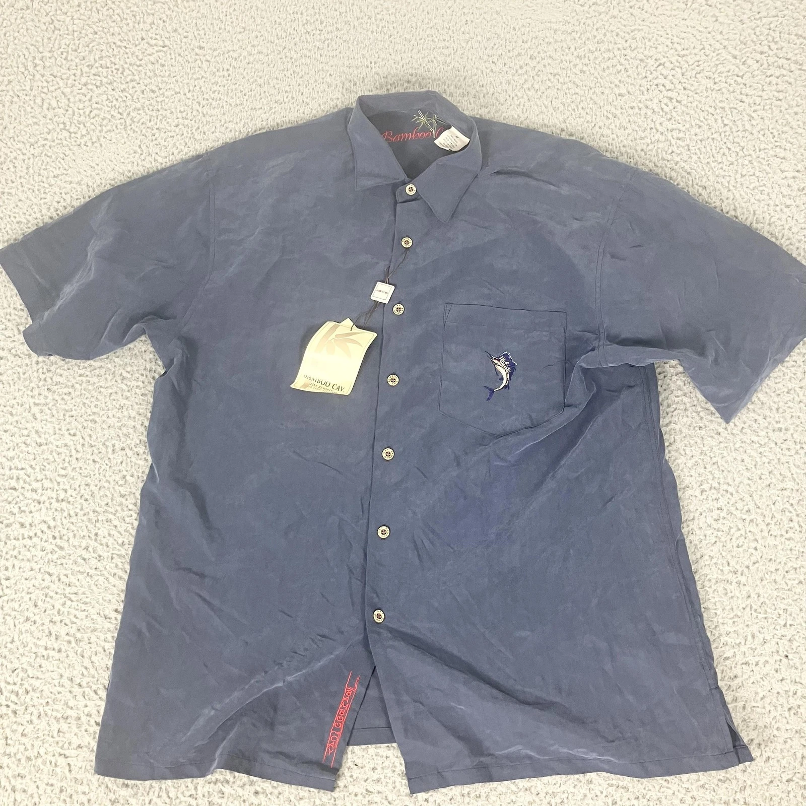 Bamboo Cay Shirt Mens Medium Blue Marlin Embroidered Fishing Button-Up Resort
Opens in a new window