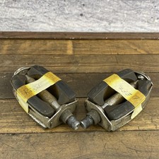 Vintage Schwinn Bow Pedals Pair Bicycle Metal Rubber Block 1/2 Panther DX